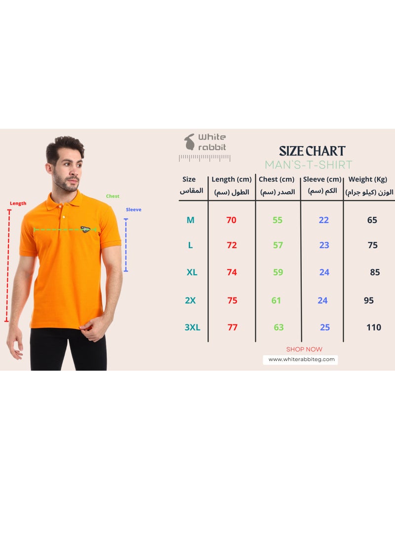 WHITE RABBIT Pique Pattern Turn Down Collar Polo Shirt  - Image 5