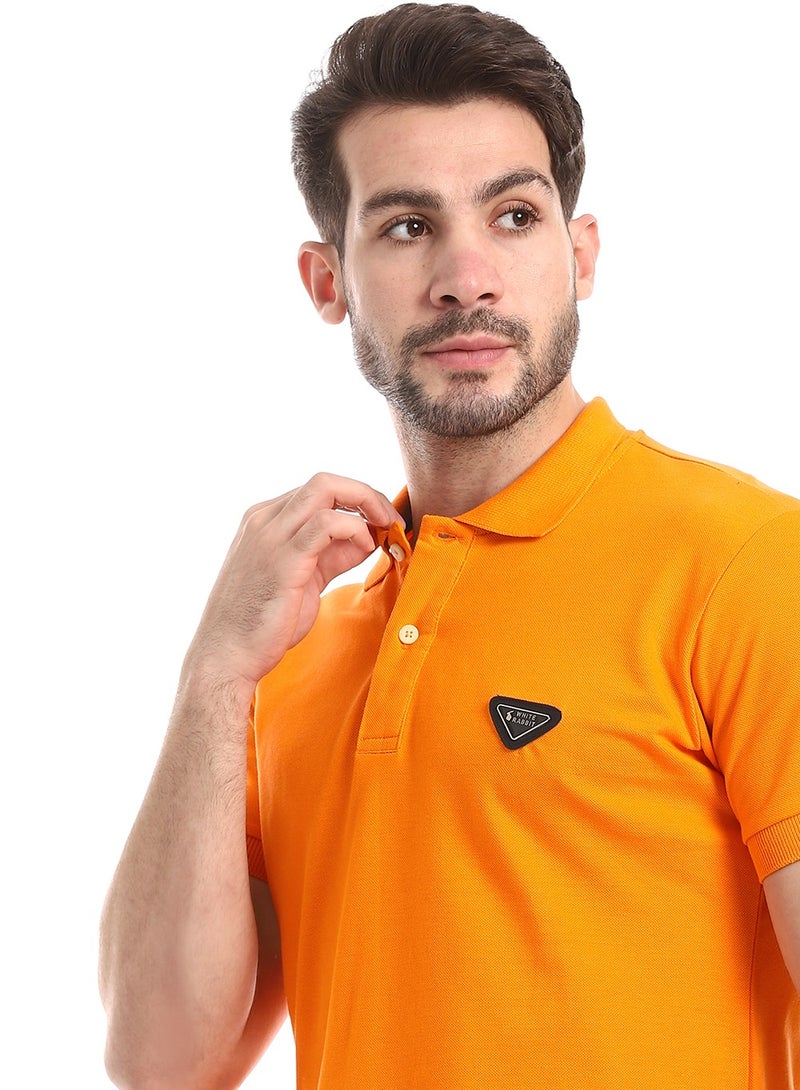 WHITE RABBIT Pique Pattern Turn Down Collar Polo Shirt  - Image 3