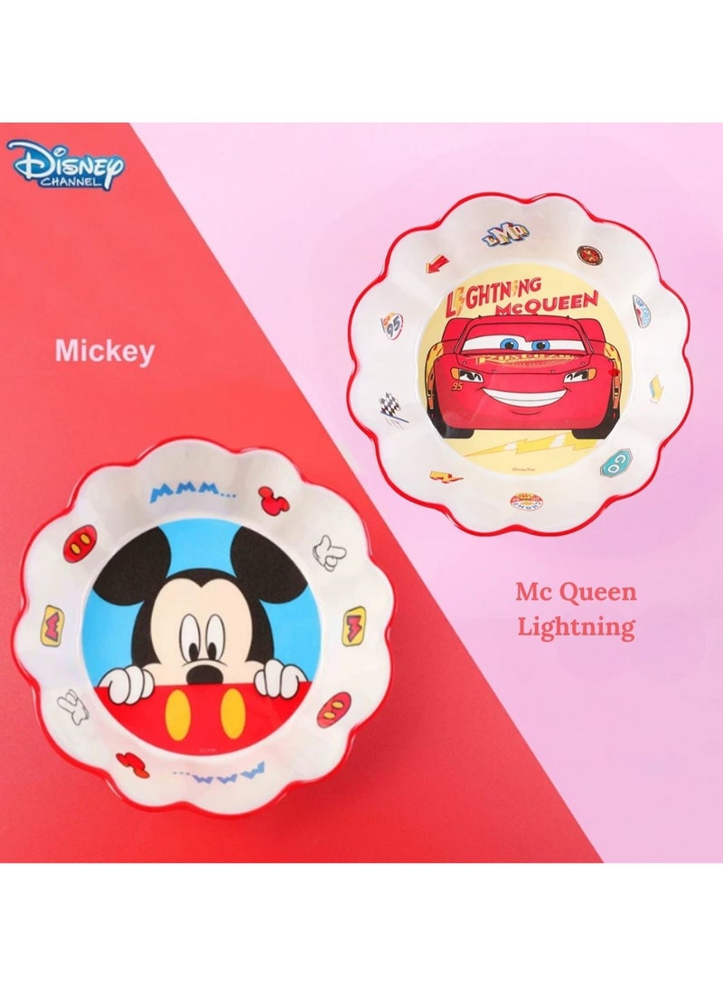 ديزني وعاء ميلامين مكون من 4 قطع مع غرزة شخصيات ديزني المتنوعة، أرييل، ماك كوين، أدوات مائدة ميكي ماوس الفواكه، الحبوب، حساء الوجبات الخفيفة، وعاء الأرز المتين للأطفال والأطفال الصغار بعمر 2+ - Image 5