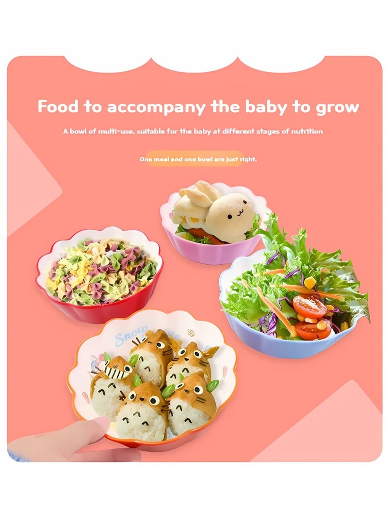 ديزني وعاء ميلامين مكون من 4 قطع مع غرزة شخصيات ديزني المتنوعة، أرييل، ماك كوين، أدوات مائدة ميكي ماوس الفواكه، الحبوب، حساء الوجبات الخفيفة، وعاء الأرز المتين للأطفال والأطفال الصغار بعمر 2+ - Image 2