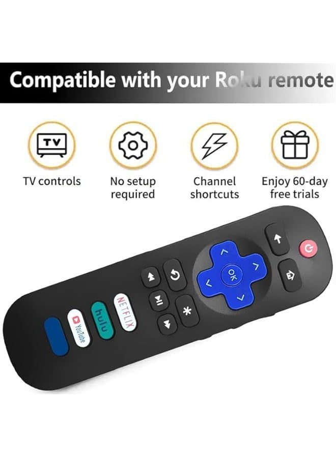 Replacement Remote Control for Roku TVs - Compatible with TCL, Hisense, Onn, Sharp, Element, Westinghouse, Philips Roku Smart TVs