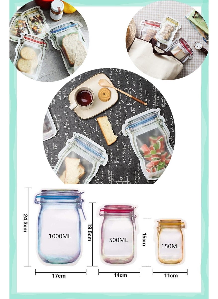 Technosmart Jar Look Storage Bag Sets Lockable Refrigerator Storage Container with Snap Fasteners  - Image 2