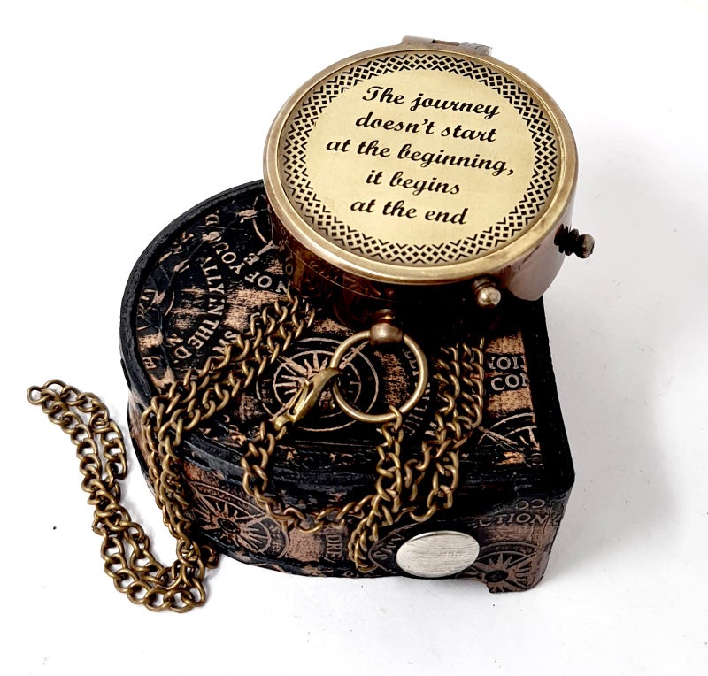 Brass Nautical - Brass Compass Engraved with Motivational & Inspirational Message, Gift for Son, Grandson, Daughter, Graudation Day Baptism, Confirmation Communion Godson (Start of The Journey) - Image 5