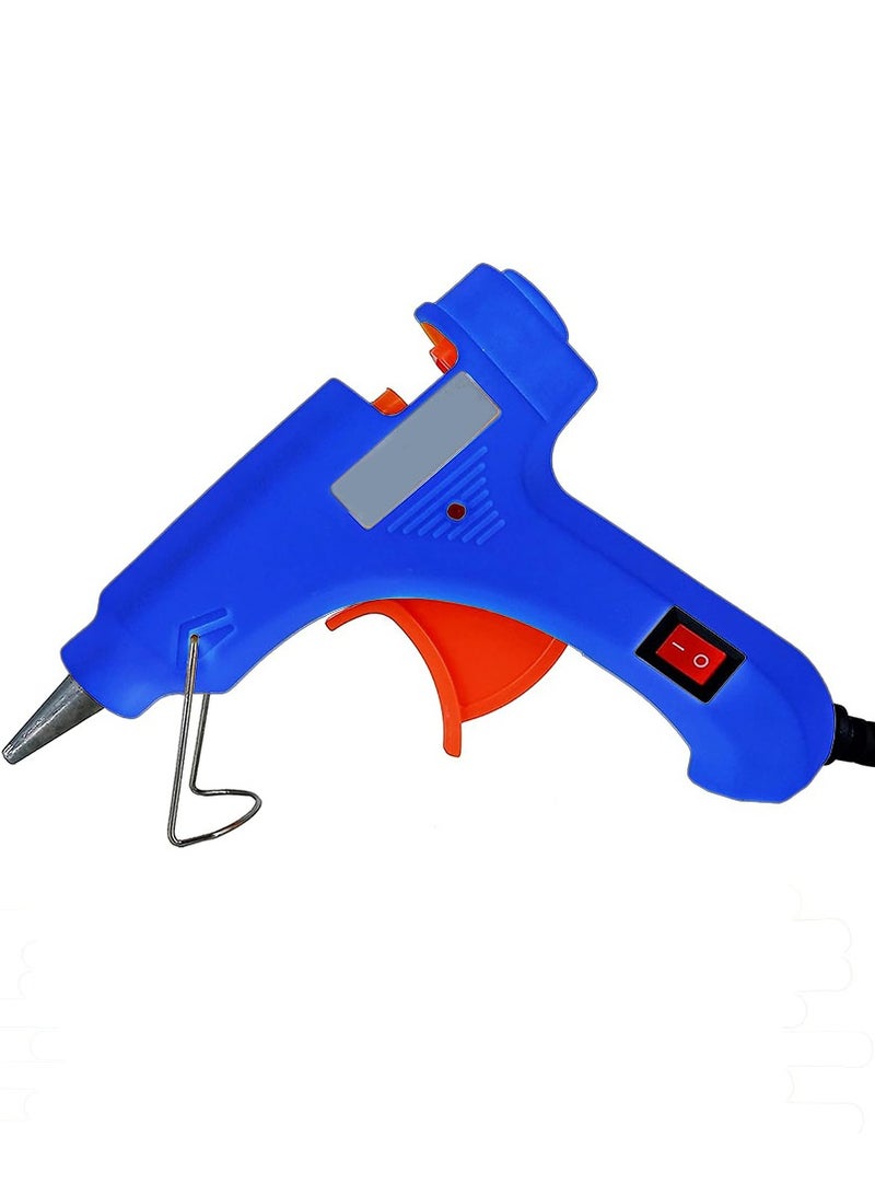 مسدس صمغ صغير يذوب بالحرارة بقوة ثلاثية 20 وات، سريع وعملي للفنون والحرف اليدوية، وختم المنزل، والألعاب، والإصلاحات والمشروعات اليدوية - أزرق