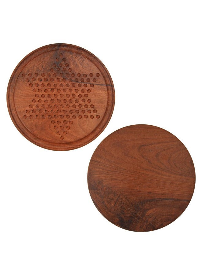 TOOLART Chinese Checkers Game Set with 12-inch Diameter Round Wooden Board and Acrylic Bead - Image 4