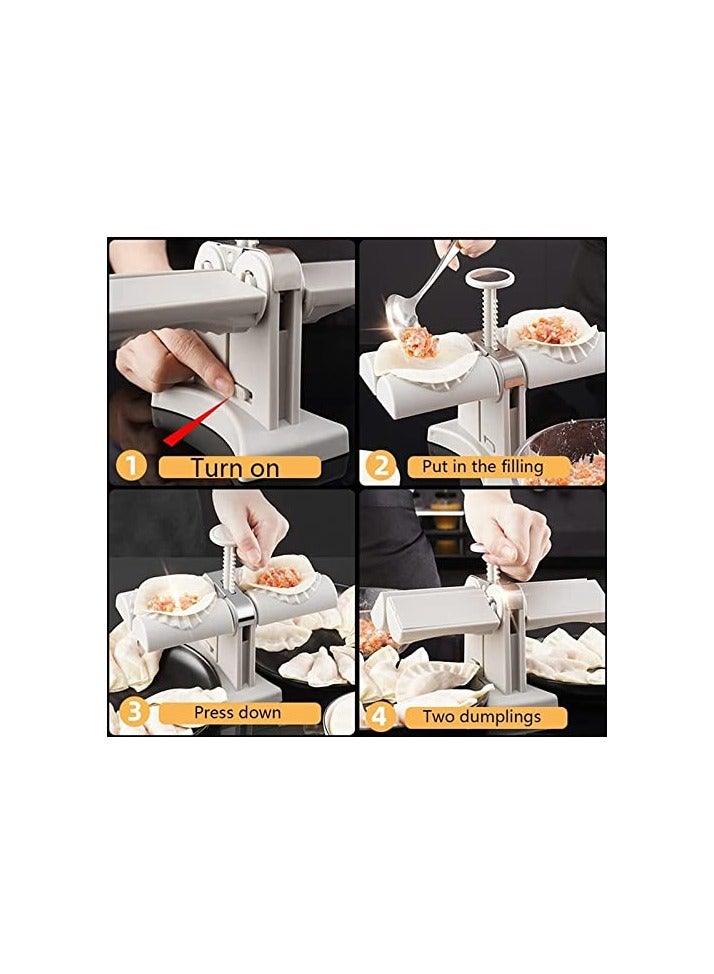 erorex Automatic Dumpling Maker Household Double Head Dumpling Maker，Dumpling Making Mould Dumpling Making Tool Kitchen Gadgets Simple Fast Operation - Image 3
