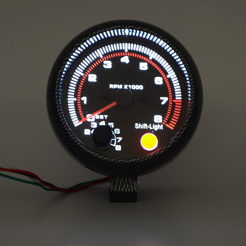 مقياس دورات الدقيقة RPM 3.75 بوصة متعدد الألوان عالية الدقة مع ضوء التحول القابل للتعديل مقياس دورات دقيقة مركب على المركبة - مقياس دورات المحرك النطاق 0~8000 دورة في الدقيقة للالكترونيات السيارة والمركبات ذات 4 أو 6 أو 8 اسطوانات - Image 5