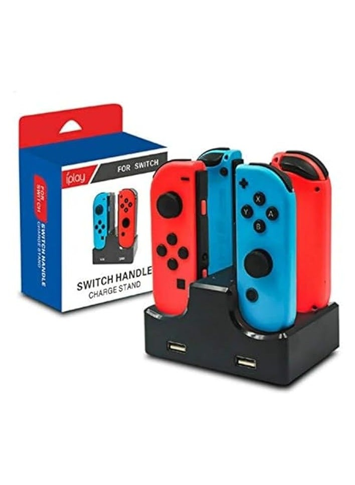 iplay Compatible with Nintendo Switch 4 in 1 Charging Stand Station Controller Charger Dock for Nintend Switch Joy game Con and Pro Controllers (HB-S003 black) - Image 1