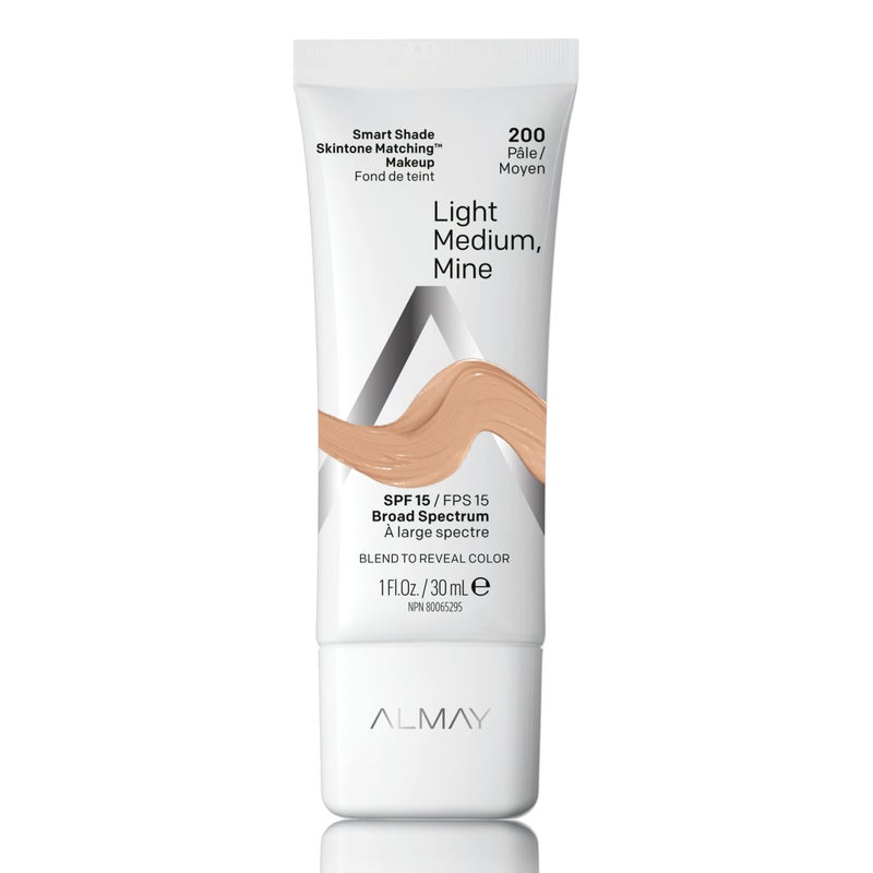 Almay Almay Skintone Matching Foundation Smart Shade Face Makeup Hypoallergenic Oil FreeFragrance Free Dermatologist Tested with SPF 15 Light Medium Mine 1 Oz