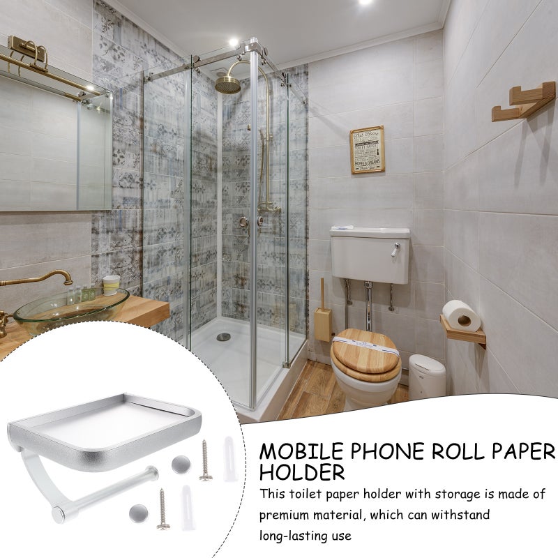 🚽 حامل ورق تواليت بدون تثقيب مع تخزين إضافي للحمام تصميم متين - Image 5