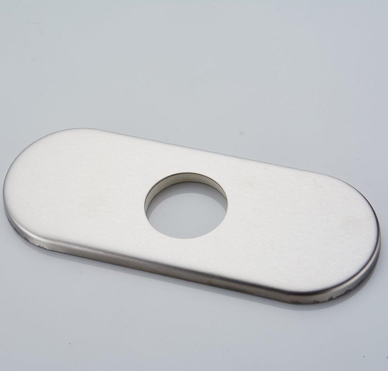 Green Spring 6 Inch Brushed Nickel Sink Hole Cover, 4" Hole Cover Deck Plate, Round Bathroom Faucet Deck Plate, Faucet Escutcheon for Bathroom or Kitchen Vanity Sink Faucet Stainless Steel - Image 4