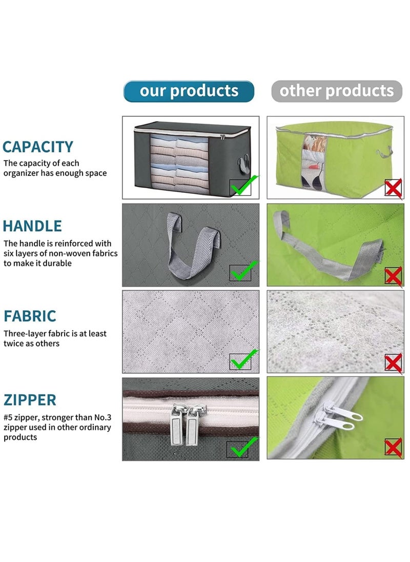 Home Care - Capacity Clothes Storage Bag Organizer with Reinforced Handle Thick Fabric for Comforters, Blankets, Bedding, Foldable with Sturdy Zipper, Clear Window - Image 1