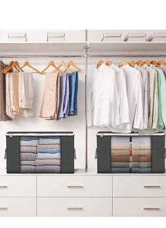 Home Care Capacity Clothes Storage Bag Organizer with Reinforced Handle Thick Fabric for Comforters, Blankets, Bedding, Foldable with Sturdy Zipper, Clear Window  - Image 2