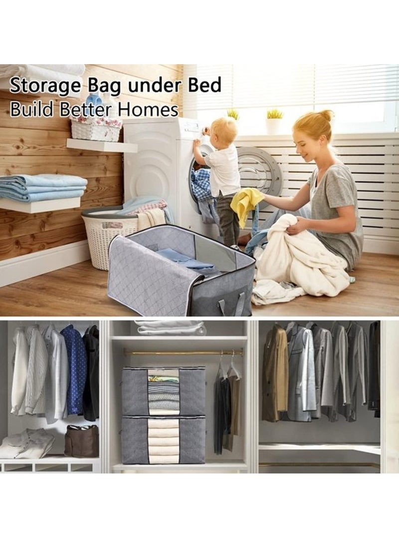 Home Care - Capacity Clothes Storage Bag Organizer with Reinforced Handle Thick Fabric for Comforters, Blankets, Bedding, Foldable with Sturdy Zipper, Clear Window - Image 1