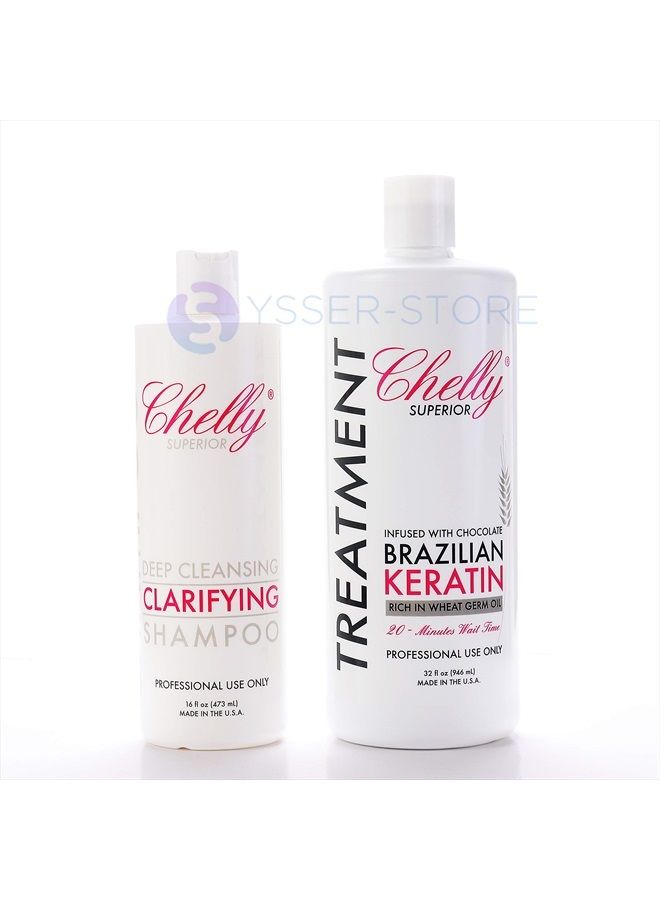 CHELLY SUPERIOR BRAZILIAN KERATIN TREATMENT CHOCOLATE & CLARIFIYNG SHAMPOO COMBO - Image 2