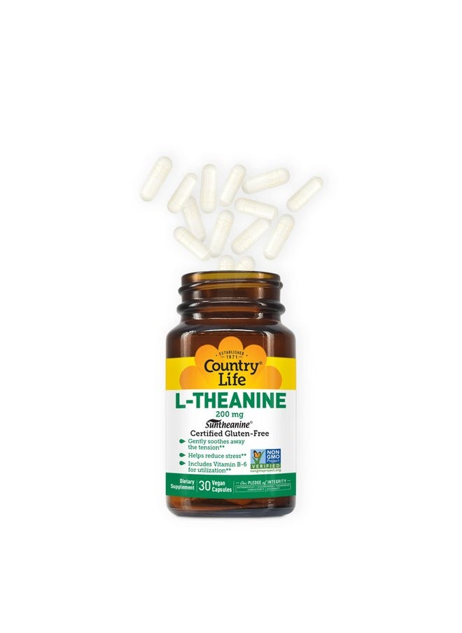 Country Life Ltheanine 200Mg Suntheanine Ltheanine 30 Vegan Capsules Certified Gluten Free Certified Vegan Certified Halal  - Image 4
