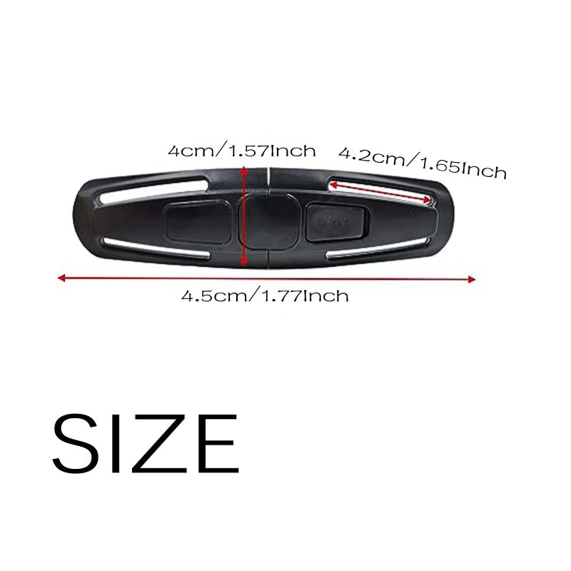 Dogxiong 2 Pcs Universal Child Seat Chest Harness Clip and Baby Seat Safety Belt Clip Buckle Universal Replacement for Kids Trend Adjustable Guard (Black) - Image 2