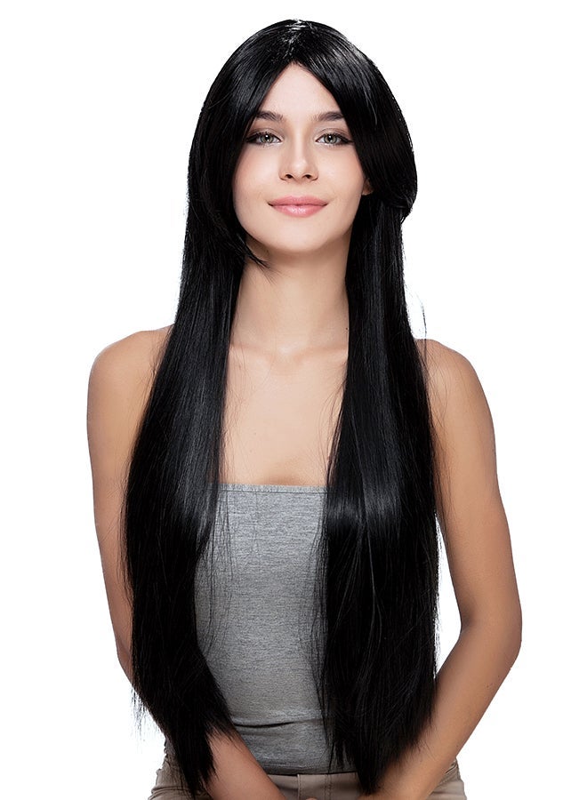NIBEMINENT Long Straight Hair Wig Black 301grams - Image 1
