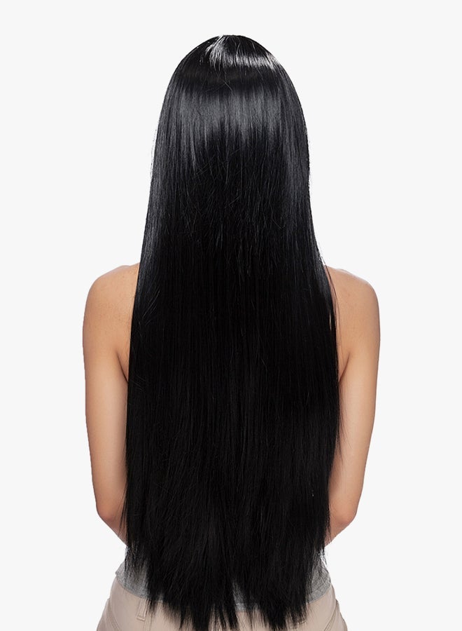 NIBEMINENT Long Straight Hair Wig Black 301grams - Image 4