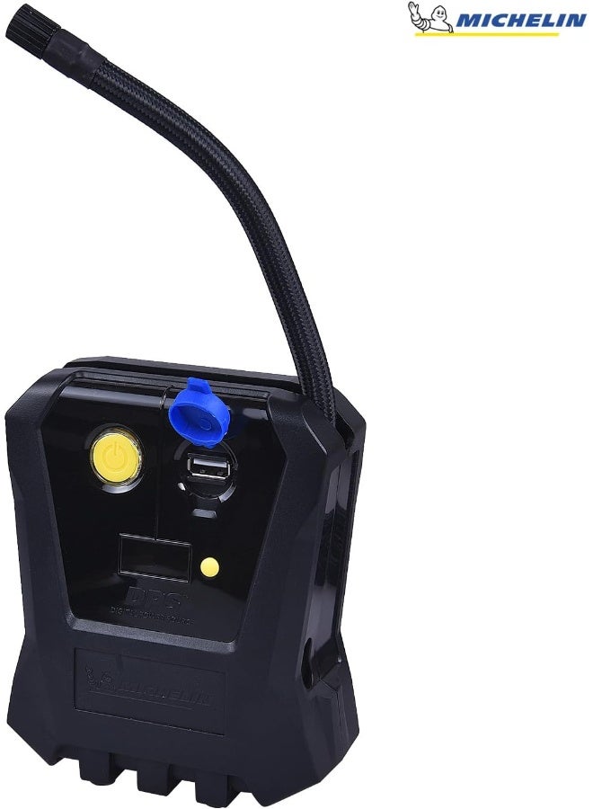 Michelin مضخة ميشلان الرقمية الصغيرة، 12 فولت، مضخة هواء محمولة، تضخيم سريع للسيارات، الدراجات، معدات الرياضة، مدمجة وفعالة، سوداء - Image 3