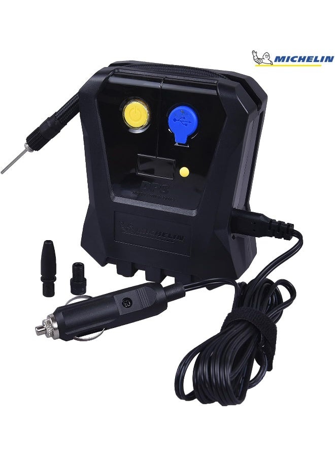 Michelin مضخة ميشلان الرقمية الصغيرة، 12 فولت، مضخة هواء محمولة، تضخيم سريع للسيارات، الدراجات، معدات الرياضة، مدمجة وفعالة، سوداء - Image 4