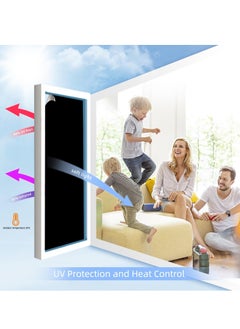 GUDOO Total Blackout Window Film Removable Privacy Film Dark Window Tint Decorative Privacy Films Self Static Cling Window Sticker Cover Light Blocking for Bathroom Living Bedroom Kitchen 45W 100L Centimete  - Image 3