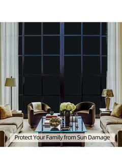 GUDOO Total Blackout Window Film Removable Privacy Film Dark Window Tint Decorative Privacy Films Self Static Cling Window Sticker Cover Light Blocking for Bathroom Living Bedroom Kitchen 45W 100L Centimete  - Image 4