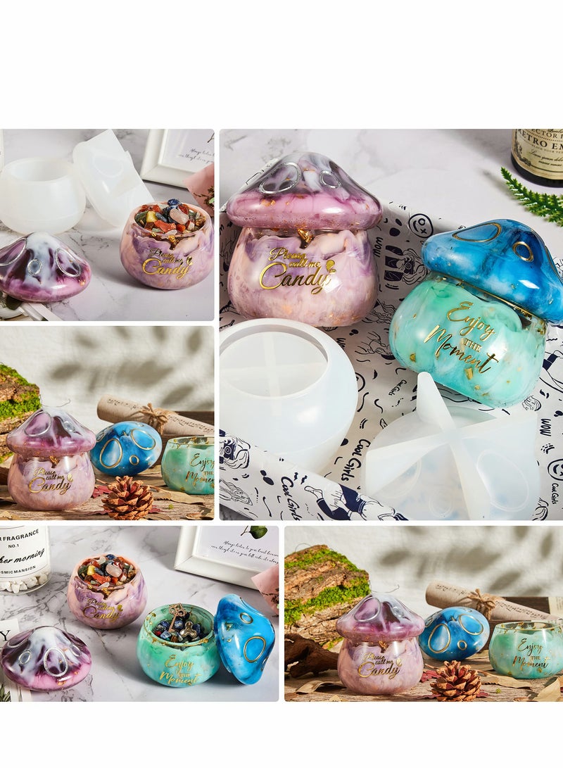 Silicone Mushroom Jar Molds with Lid - Perfect for Candy, Jewelry Storage & DIY Epoxy Crafts, Ideal Home Decor - Image 4