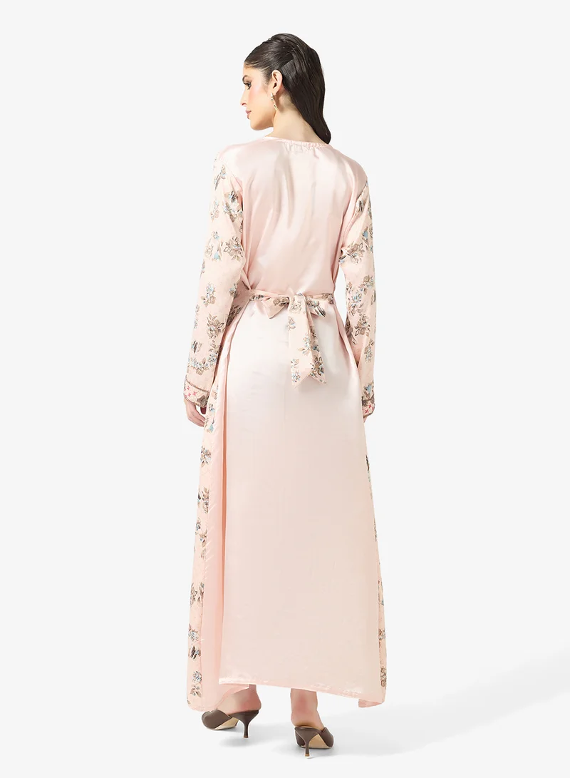 ARABIAN CLOSET Embellished Belted Jalabiya