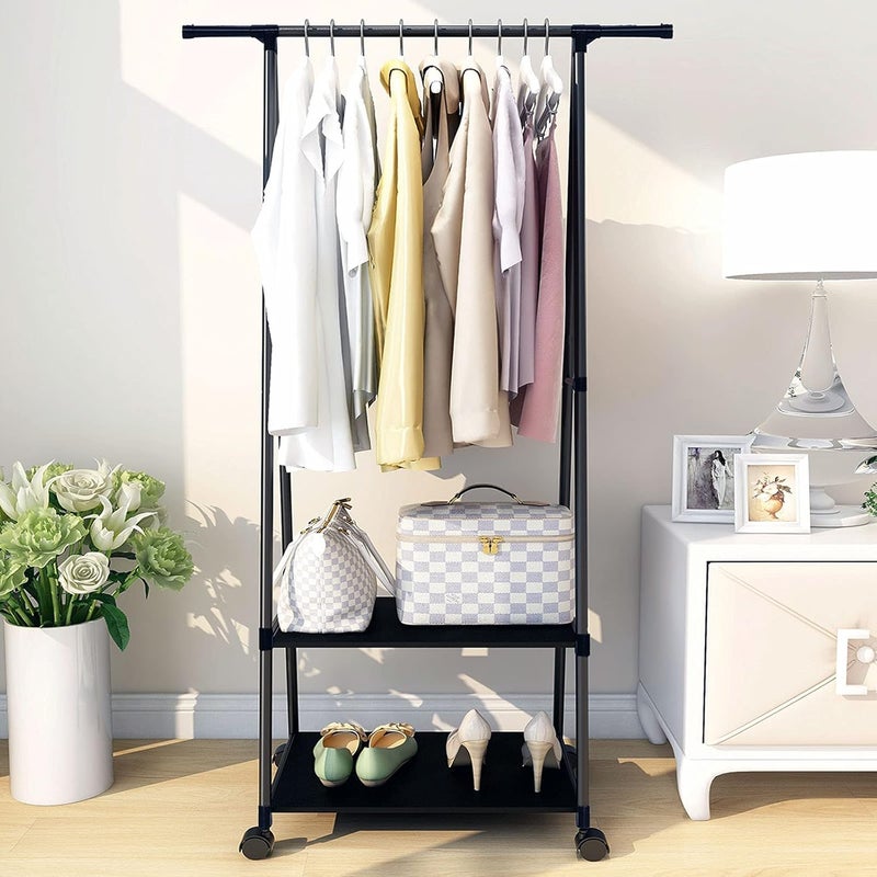 NinEx Garment Rack with Storage Shelves - Image 1