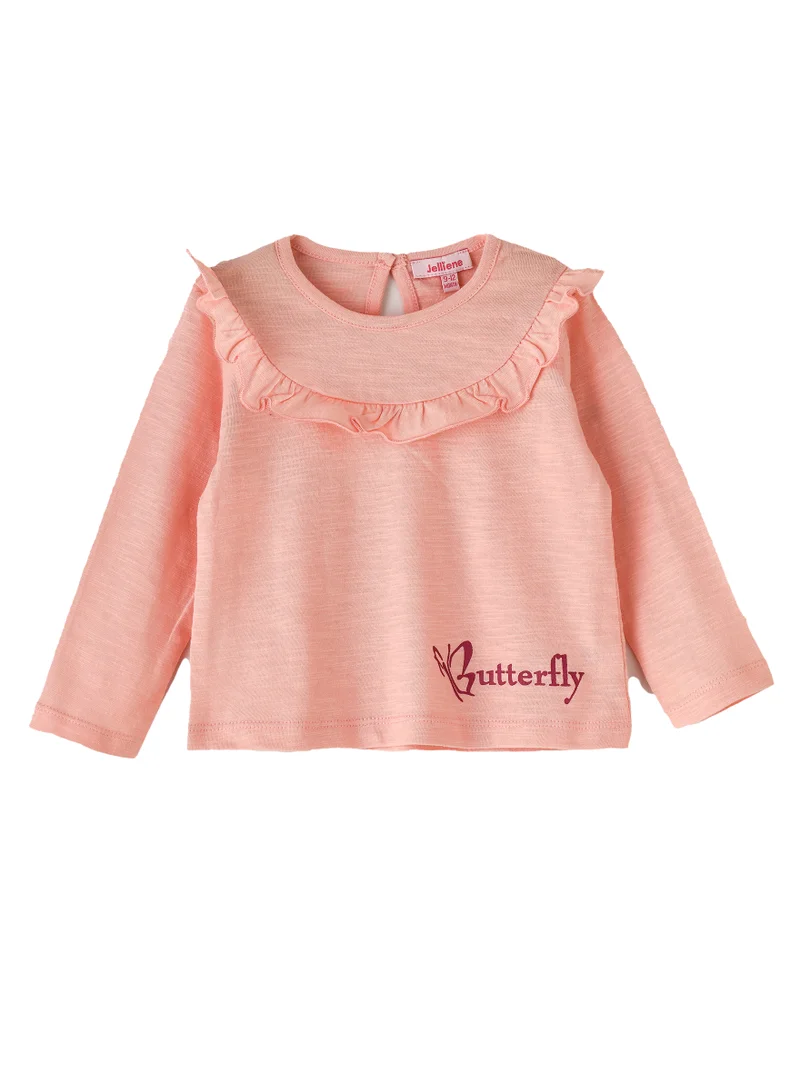Jelliene Girls' Butterfly Ruffle Top
