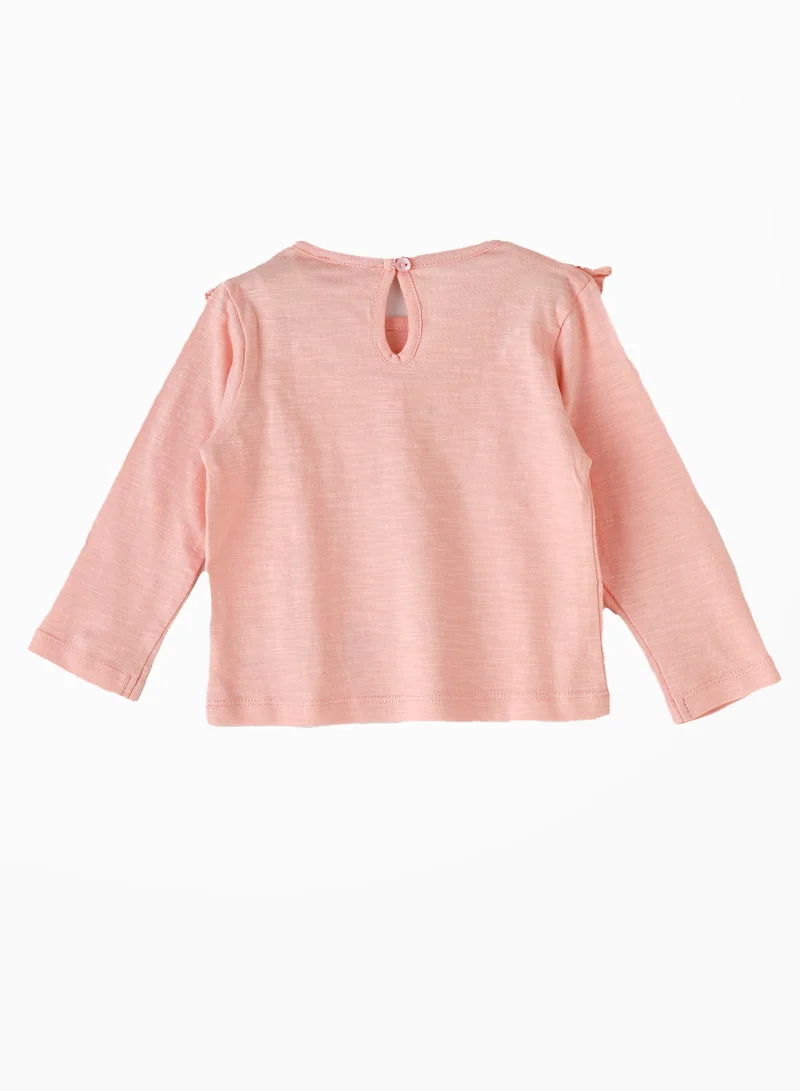 Jelliene Girls' Butterfly Ruffle Top