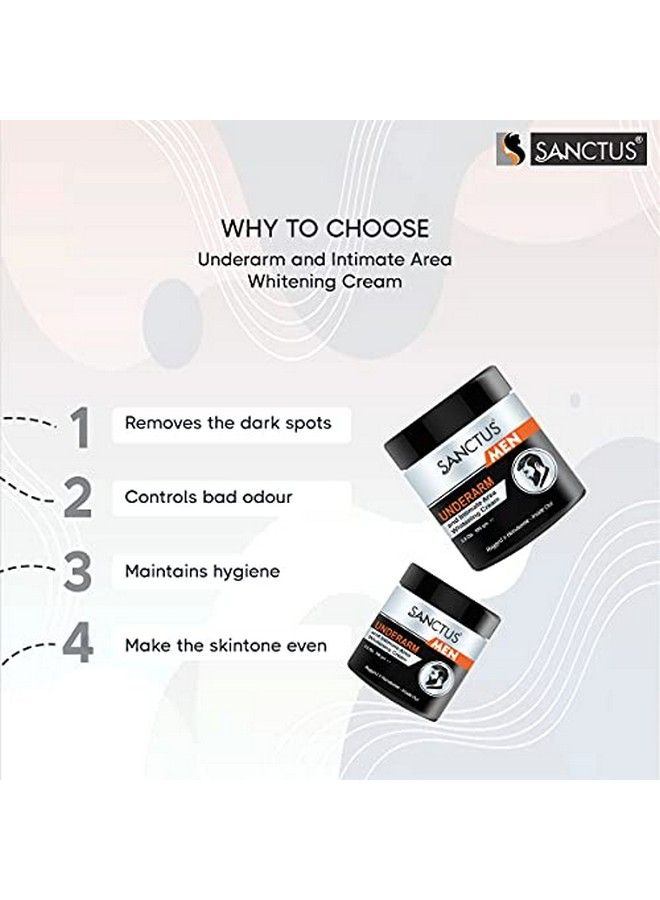 SANCTUS كريم تبييض تحت الإبط والمنطقة الحميمة مع تركيبة متقدمة للتحكم في الروائح غير اللزجة للرجال (100 جرام) - Image 4