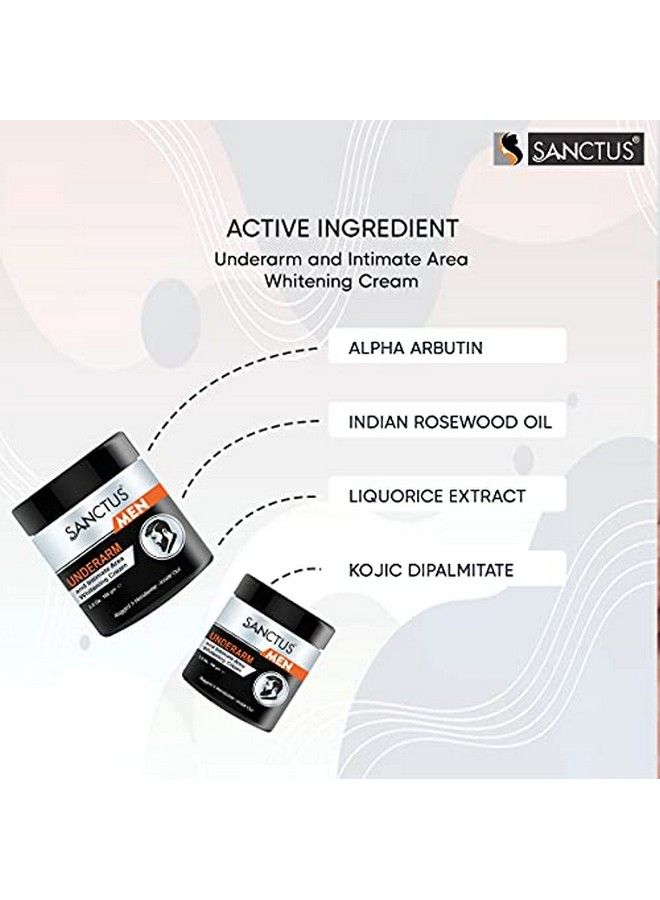 SANCTUS كريم تبييض تحت الإبط والمنطقة الحميمة مع تركيبة متقدمة للتحكم في الروائح غير اللزجة للرجال (100 جرام) - Image 5