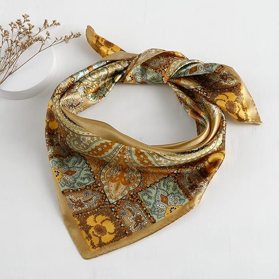 OXYGLOBE 2 PCS Head Scarf for Women,90cm(35.43in) Scarf for Women, Fashion Print Scarf for Women, Exquisite Comfy and Beautiful Beach Headwraps, Neck Scarf Hair Wrap Gift for Ladies - Image 4