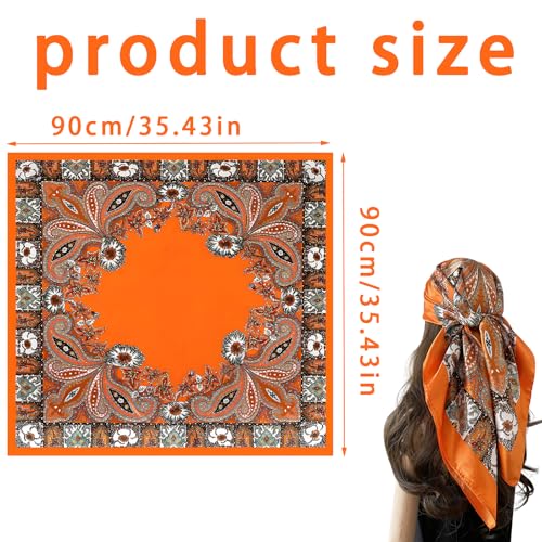 OXYGLOBE 2 PCS Head Scarf for Women,90cm(35.43in) Scarf for Women, Fashion Print Scarf for Women, Exquisite Comfy and Beautiful Beach Headwraps, Neck Scarf Hair Wrap Gift for Ladies - Image 2