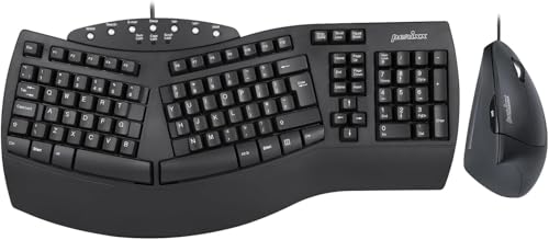 Perixx PERIDUO512B US Wired Ergonomic Keyboard and Vertical Mouse Combo USB Black US English - Image 1