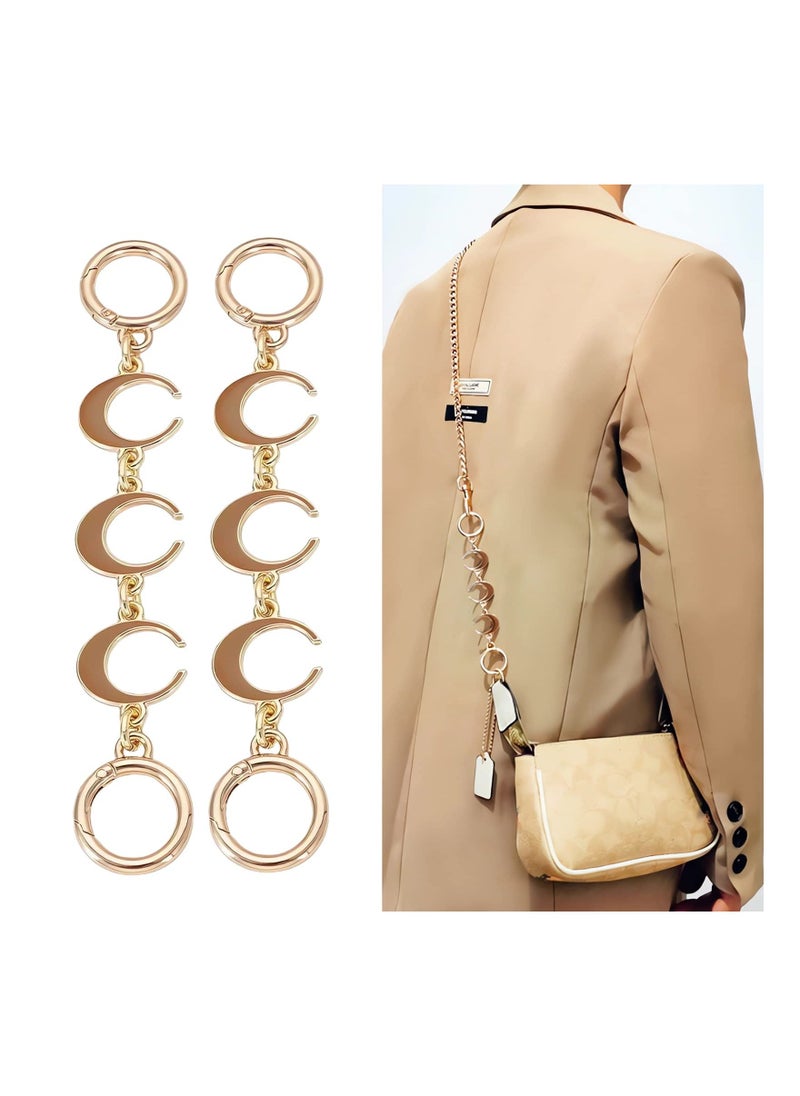 2Pcs Purse Strap Extender, Handbag Chain Extender Moon Shape, Bag Strap DIY Extender Replacement for Cross Body Bag Purse Handbags Shoulder Bag - Image 1