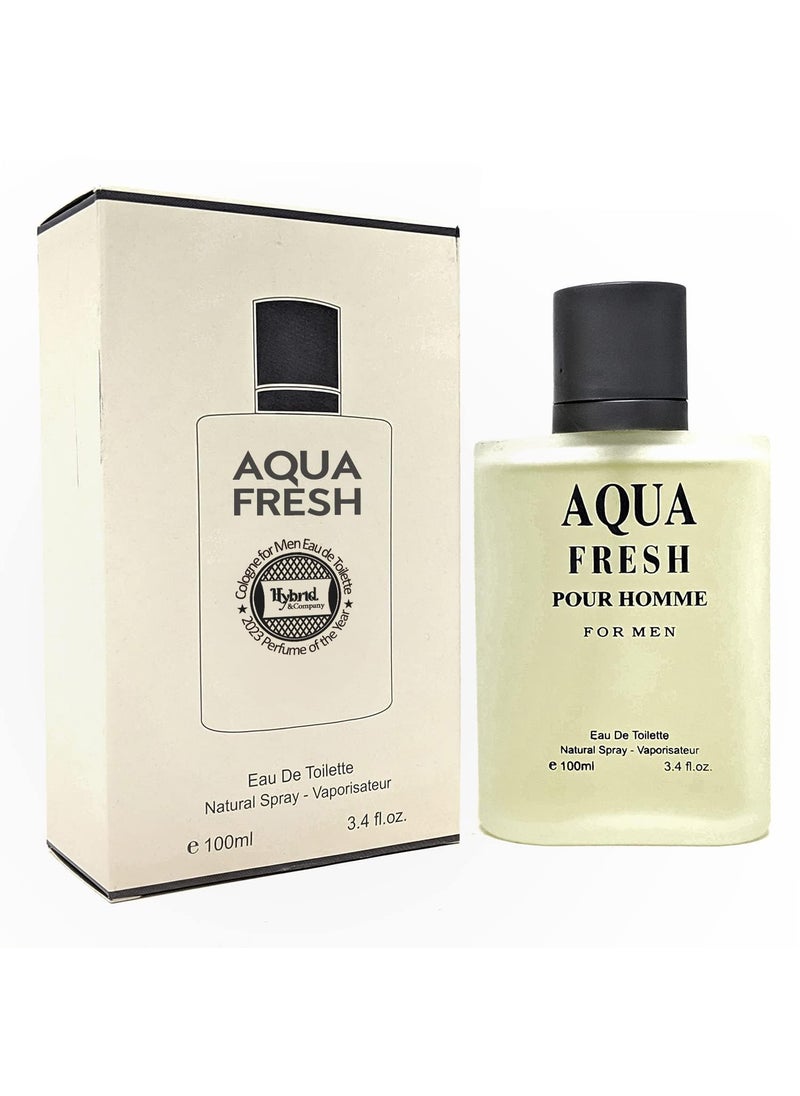 Hybrid & Company - Hybrid & Company Aqua Fresh Cologne for Men Eau De Toilette Natural Spray Masculine Scent, 3.4 Fl Oz - Image 1