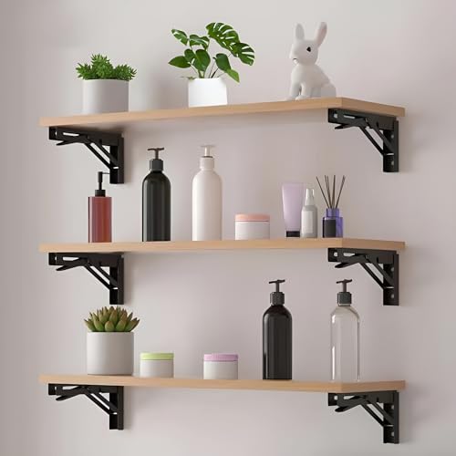 VDNSI Folding Shelf Brackets Heavy Duty Metal Collapsible Shelf Bracket DIY Wall Mounted Foldable Shelf Bracket Hinge Wall Mounted Space Saving for Bench Table (20 CM, 2) - Image 5
