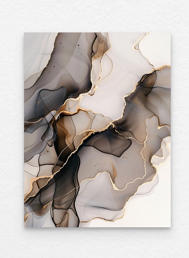 Art Decor Art Decor Modern Abstract Art Black White Water Color Ink with Gold Accents with Matboard Wall Art Framed Fine Art Wall Décor for Living Room Bedroom Dining Room Office Gifting - Image 3