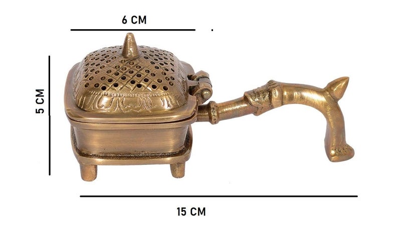Skywalk Hand Crafted Metal Lobandan Charcoal Incense Burner/Bakhoor Burner - Image 3