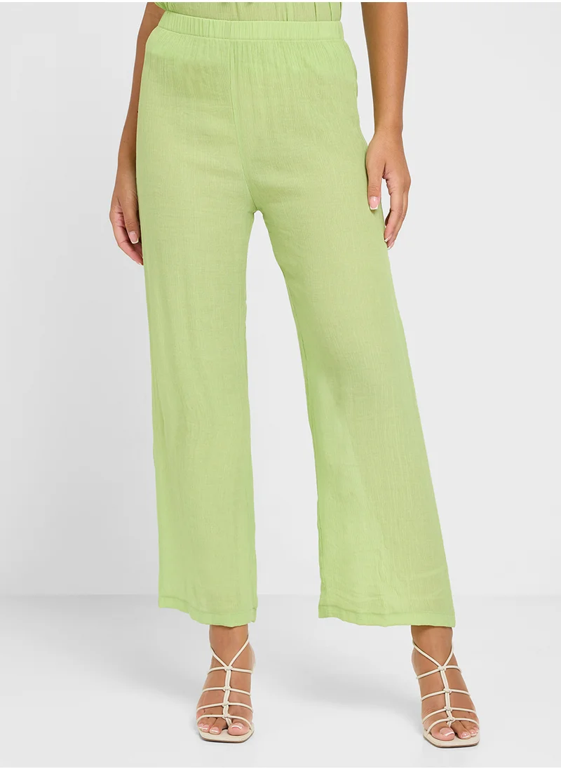 Ginger Shirred Tie Up Detail Top & Relaxed Fit Pant Co-Ord Set