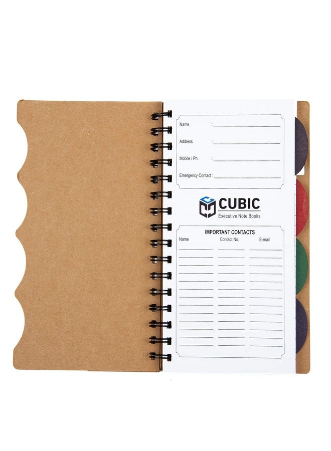 Cubic ECO A5 5-Subject Spiral Notebook – 300 Ruled Pages | Eco-Friendly Kraft Cover | Sturdy Wiro Binding | Ideal for School, Office & Personal Notes (Blue) - Image 2