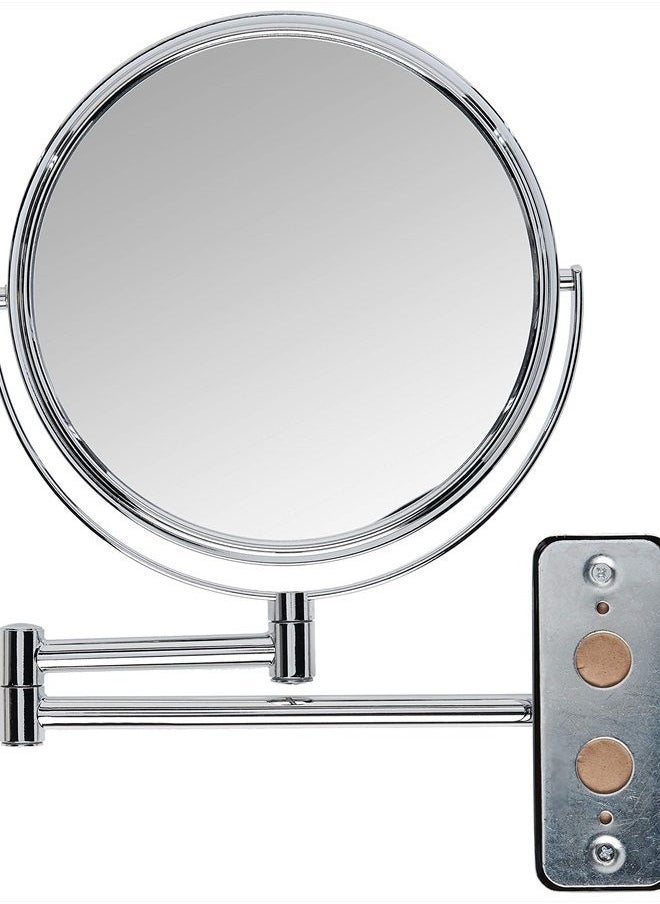 Jerdon 8-Inch Two-Sided Swivel Wall Mount Mirror - Makeup Mirror with 8X Magnification & 13.5 inch Wall Extension - Chrome Finish - Model JP7808C  - Image 2