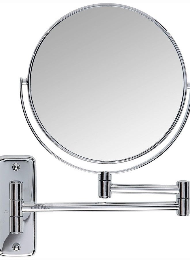 Jerdon 8-Inch Two-Sided Swivel Wall Mount Mirror - Makeup Mirror with 8X Magnification & 13.5 inch Wall Extension - Chrome Finish - Model JP7808C  - Image 1