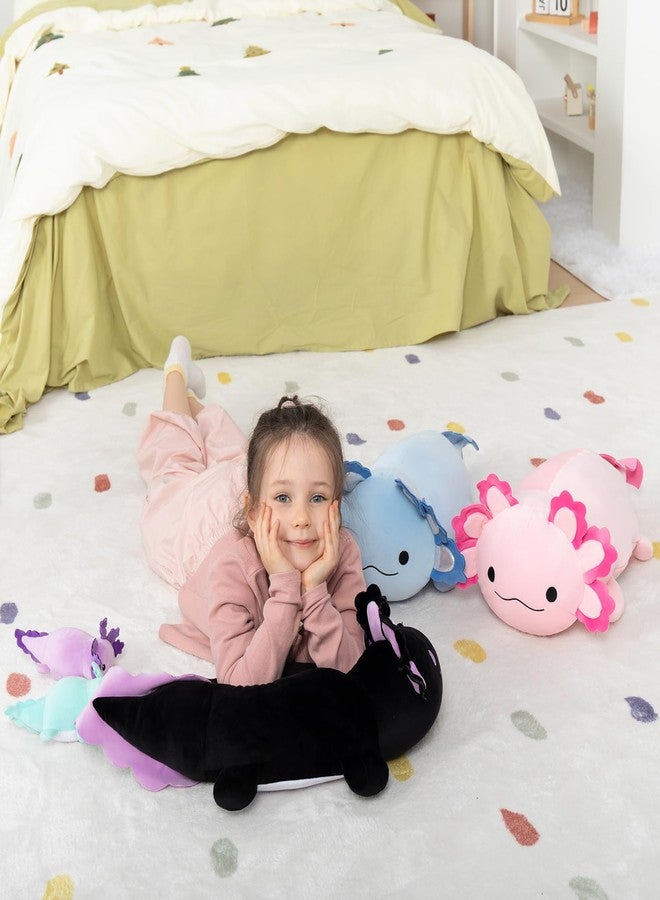 MaoGoLan ماو غولان 4 قطع دمى أكسولوتل عملاقة مع 3 أطفال داخلها - 23.5 بوصة دمى أكسولوتل كبيرة فائقة النعومة - وسادة دمى أكسولوتل قابلة للضغط - مجموعة هدايا دمى أكسولوتل لعشاق الأكسولوتل، الأطفال، المراهقين، سوداء - Image 4