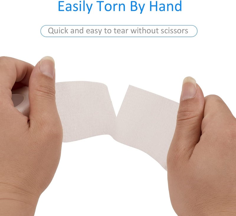 Sagafly 24 Pack Self Adherent Cohesive Wrap Bandages Non Woven Cohesive Bandage Elastic Self Adhesive Bandage Wrap Sports Athletic Tape First Aid Tape for Wrist Ankle Pet Vet Wrap Grip Cover 2 inch White - Image 3