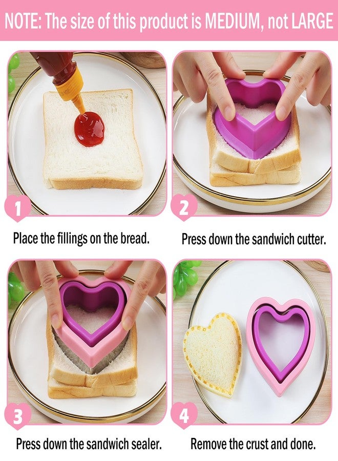 LAXIZAR 4 Pack Sandwich Cutters Cookie Cutters Sandwich Maker Bread Maker Lunchbox 4 Small Cookie Cutters - Image 3