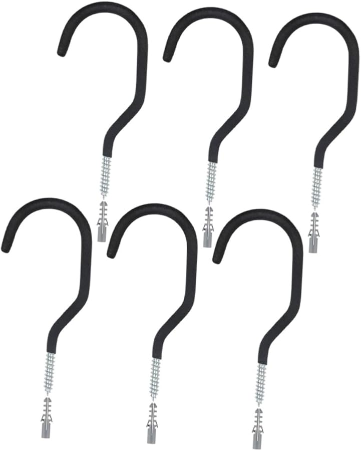 خطافات تعليق دراجات ثقيلة 6 قطع مع أنابيب تمديد لتخزين المرآب وتنظيم الدراجات - Image 2